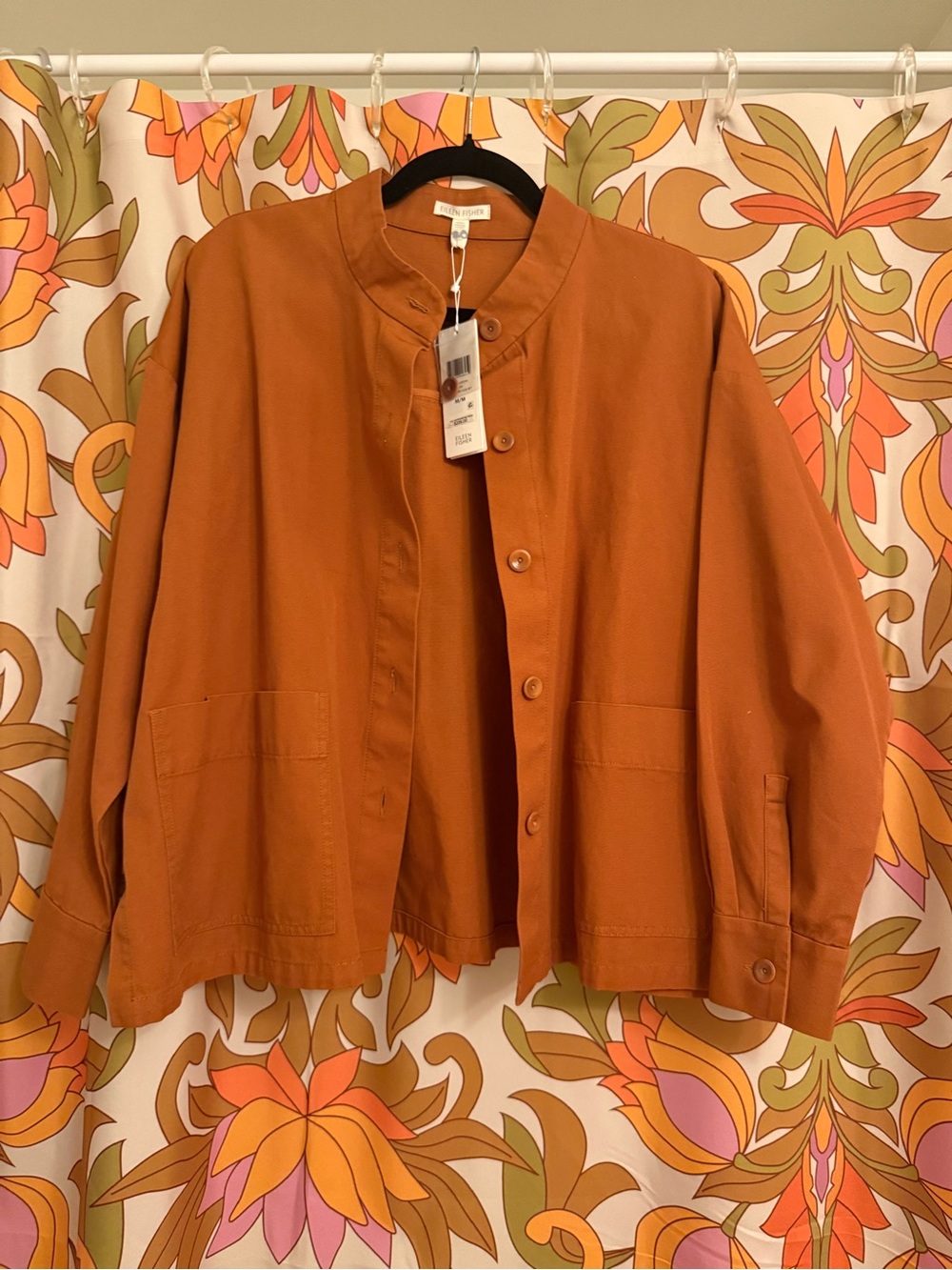 Eileen Fisher Rust Organic Cotton Utility Jacket NWT